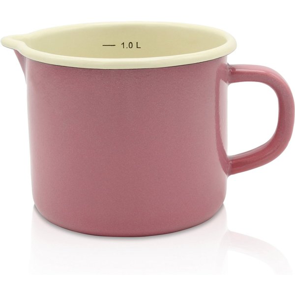 Krüger Milchtopf, Emaille (1-tlg), Literskala, 1 Liter, für Induktions-Kochfelder geeignet