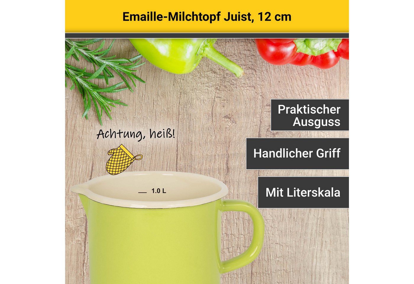 Krüger Milchtopf Juist, Emaille (1-tlg), Induktion – Bild 3 von 5