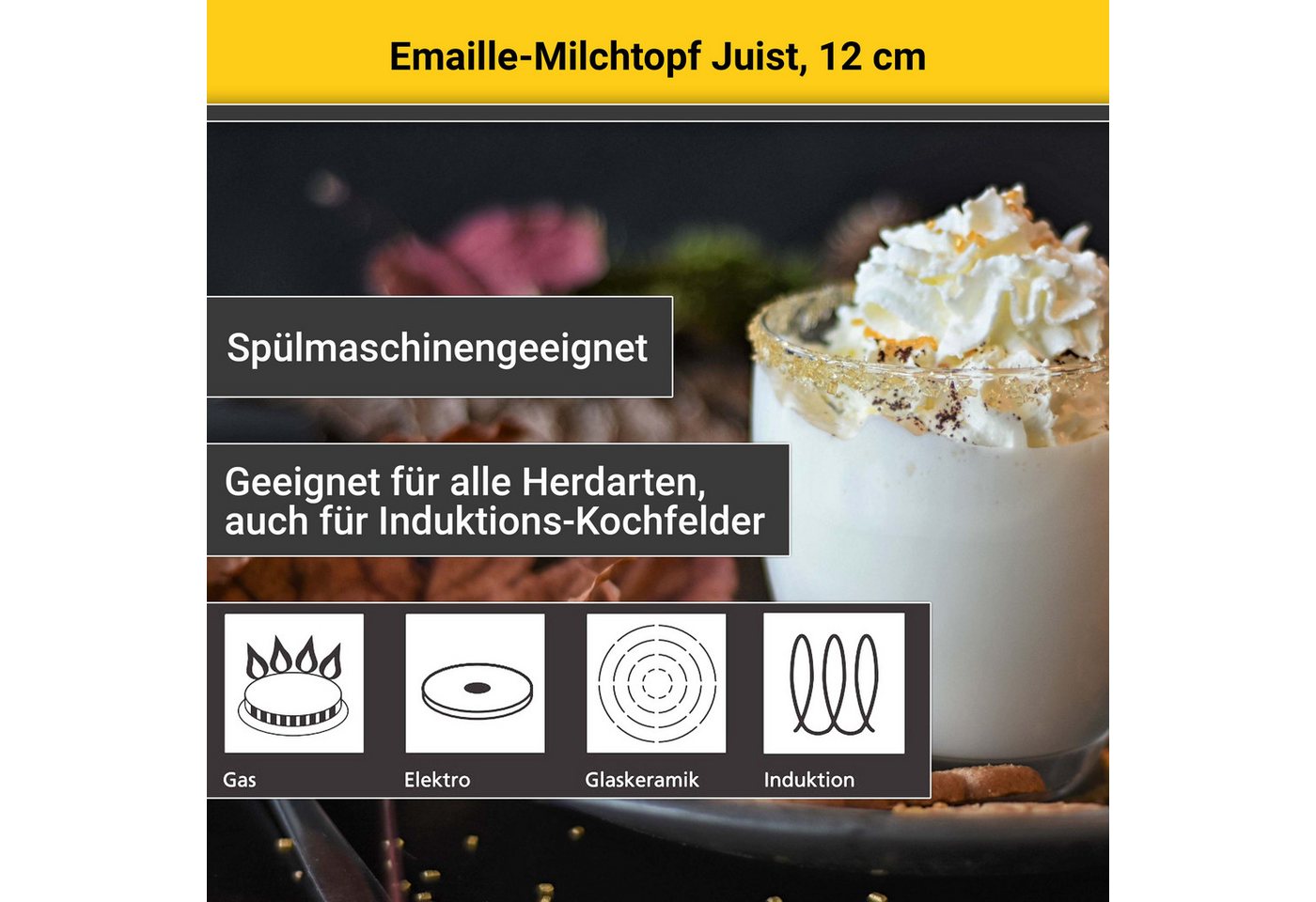 Krüger Milchtopf Juist, Emaille (1-tlg), Induktion – Bild 4 von 5