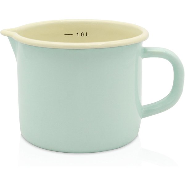 Krüger Milchtopf, Emaille (1-tlg), Literskala, 1 Liter, für Induktions-Kochfelder geeignet