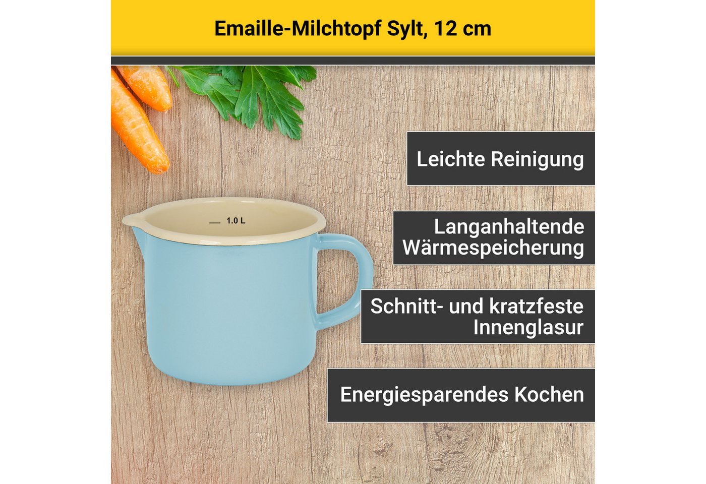 Krüger Milchtopf Sylt, Emaille (1-tlg), Induktion – Bild 2 von 5