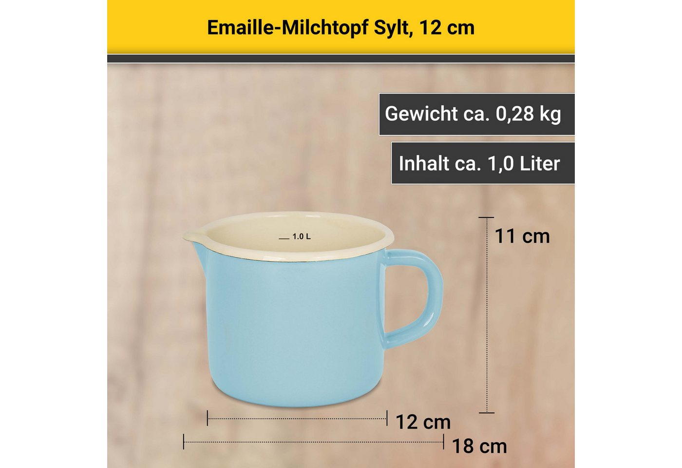 Krüger Milchtopf Sylt, Emaille (1-tlg), Induktion – Bild 5 von 5