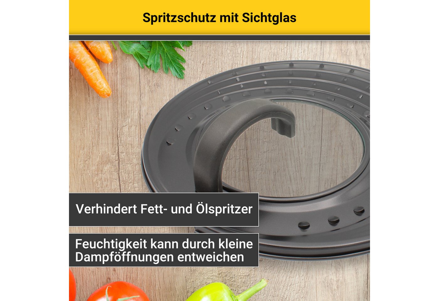 Krüger Spritzschutzdeckel Tokio, mit Glaseinsatz – Bild 4 von 5