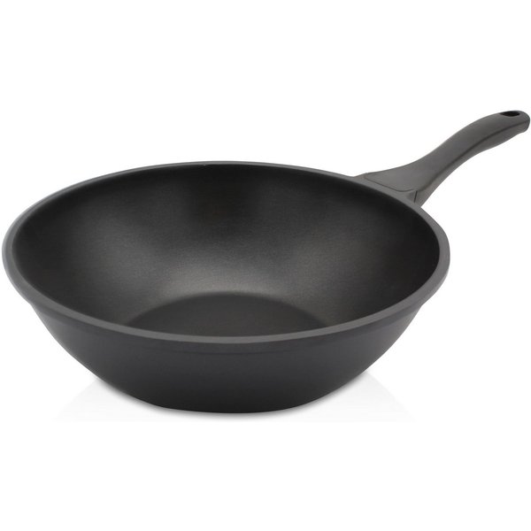 Krüger Wok Aluguss Wokpfanne LEIPZIG, 30 cm, Aluminiumguss (1-tlg), hochwertige Antihaft-Versiegelung