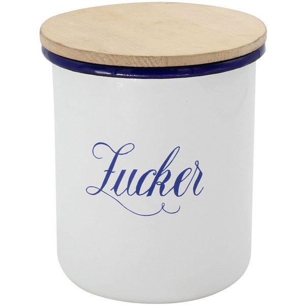 Krüger Zuckerdose Husum, Emaille, Holzwerkstoff, (1-tlg), mit Holzdeckel
