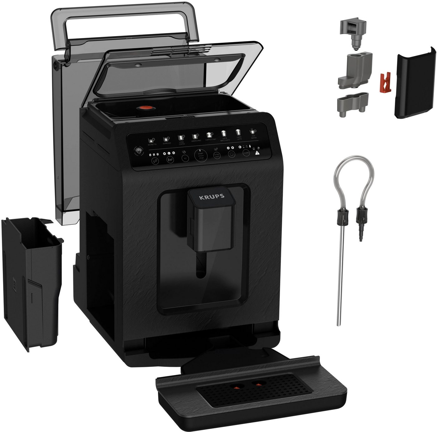 Krups Kaffeevollautomat EA897B Evidence ECOdesign, aus 62%* recyceltem Kunststoff, bis zu 90% recycelbar, inkl. Emsa Travel Mug im Wert von UVP 25,99 – Bild 5 von 5
