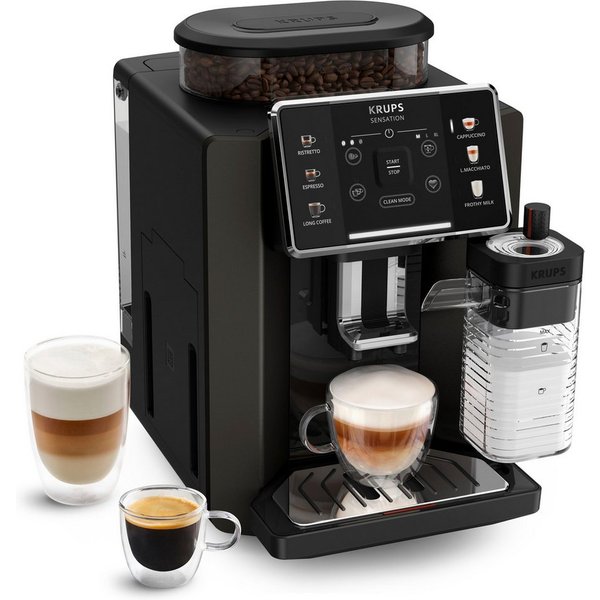 Krups Kaffeevollautomat EA9129 Sensation Milk, 6 Kaffee- und Milchspezialitäten, aut. Reinigung, Metall-Brühgruppe