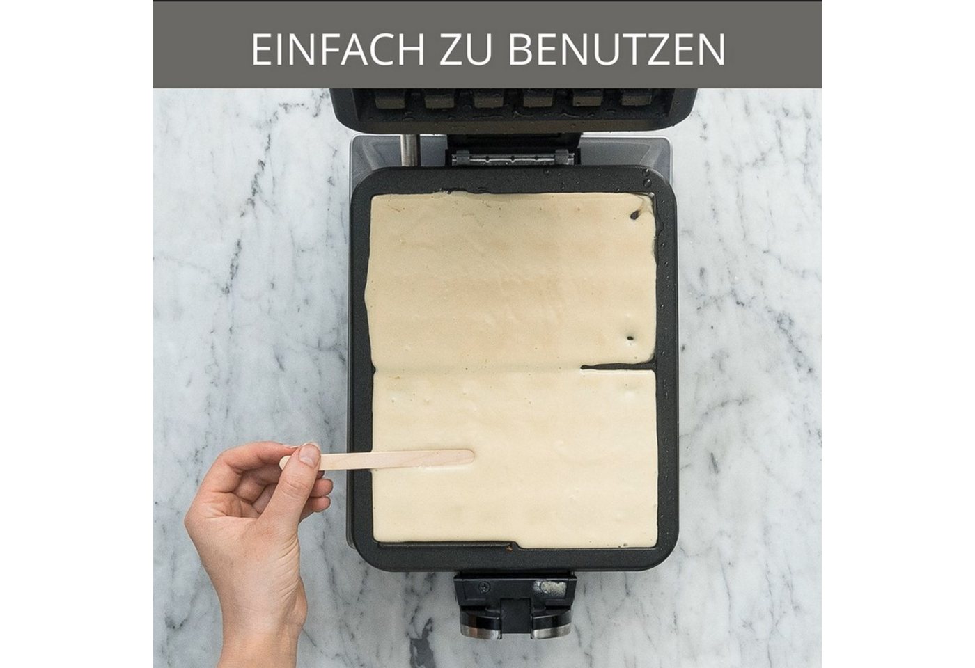 Krups Waffeleisen Professional, für 2 dicke Waffeln, spülmaschinengeeignete Platten, 1200 W, 7 Bräunungsstufen und Vorheizfunkion, drehbar, Auffangschale, FDD95 – Bild 4 von 5