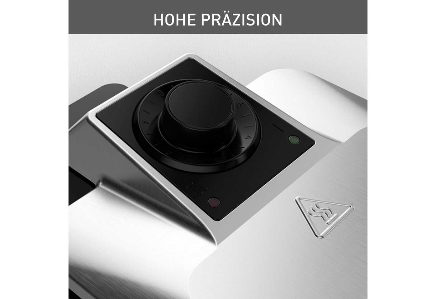 Krups Waffeleisen Professional, für 2 dicke Waffeln, spülmaschinengeeignete Platten, 1200 W, 7 Bräunungsstufen und Vorheizfunkion, drehbar, Auffangschale, FDD95 – Bild 5 von 5