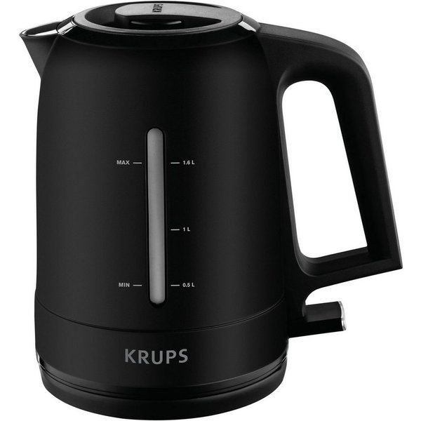 Krups Wasserkocher BW2448 Pro Aroma, 1,6 l, 2400 W, Beleuchteter Ein-/ Ausschalter, Schwarz