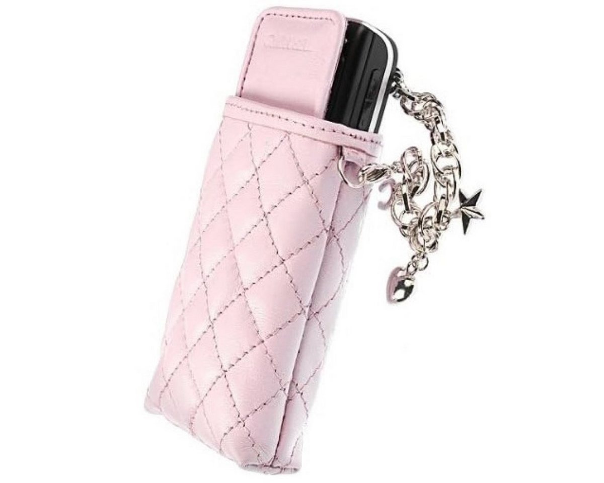 Krusell Handyhülle Coco Universal Tasche Pouch Schutz-Hülle Rosa, Steppmuster-Design Handy-Kette – Bild 2 von 3