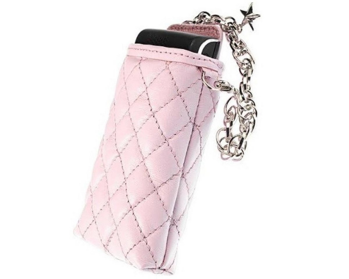Krusell Handyhülle Coco Universal Tasche Pouch Schutz-Hülle Rosa, Steppmuster-Design Handy-Kette – Bild 3 von 3