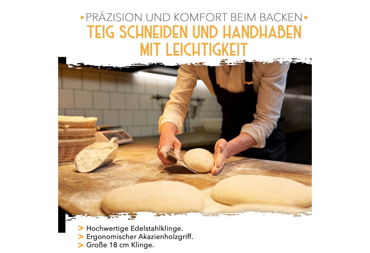 Krustenzauber Backmatte Zubehör - Brotschlingen, Schneebesen, Backmatte, Teig Reinigungstücher, Teigkarte Edelstahl – Bild 2 von 5