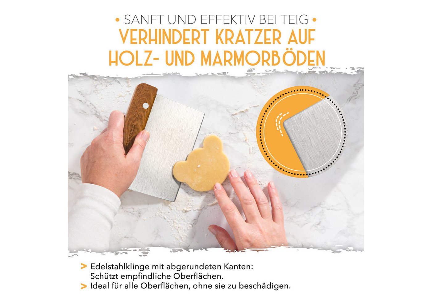 Krustenzauber Backmatte Zubehör - Brotschlingen, Schneebesen, Backmatte, Teig Reinigungstücher, Teigkarte Edelstahl – Bild 3 von 5