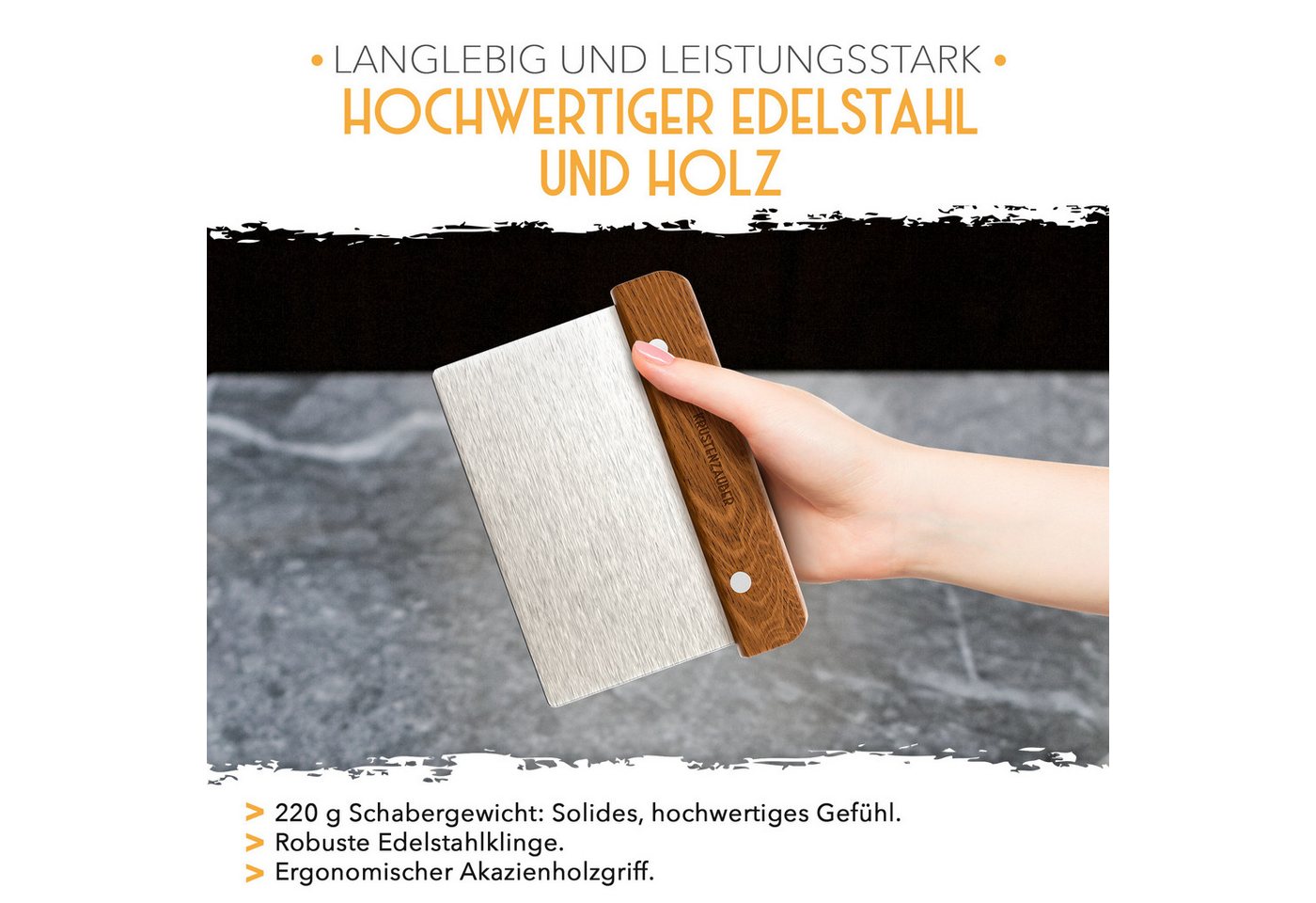 Krustenzauber Backmatte Zubehör - Brotschlingen, Schneebesen, Backmatte, Teig Reinigungstücher, Teigkarte Edelstahl – Bild 4 von 5