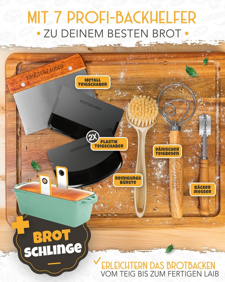 Krustenzauber Brotbackform Emaille Brotbackform 28cm mit Deckel im Komplettset, Kastenform Brot – Bild 2 von 5