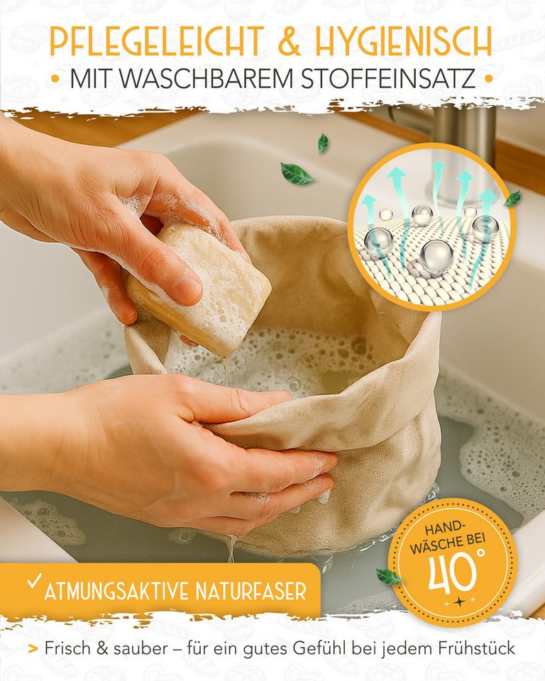 Krustenzauber Brotkasten Moderner Brotkorb & Brotkasten zur Brotaufbewahrung für frisches Brot – Bild 5 von 5