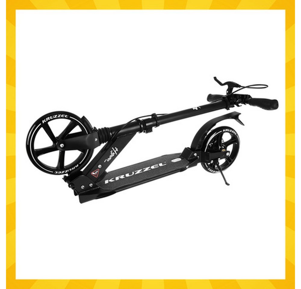 KRUZZEL Tretroller Cityroller Scooter, (1 tlg., Stoßdämpfer, Bremse), große Gummiräder sorgen für ruhige Fahrt, guten Grip – Bild 5 von 5