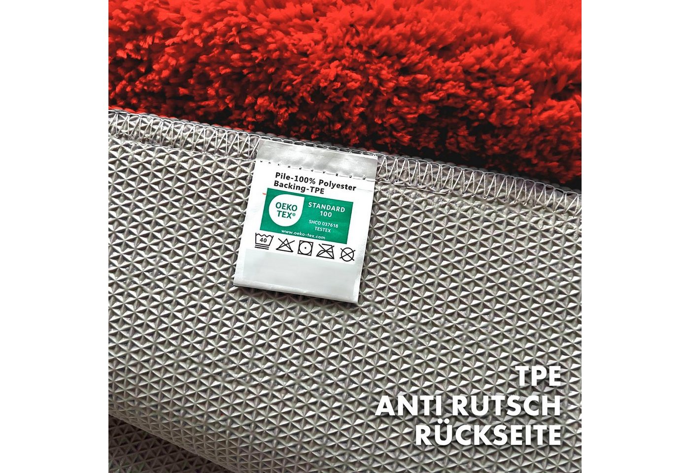 Kubus Badematte Atlas, Rutschhemmende Rückseite, Reckteckig, Polyester, In verschiedenen Größen & Farben – Bild 3 von 5