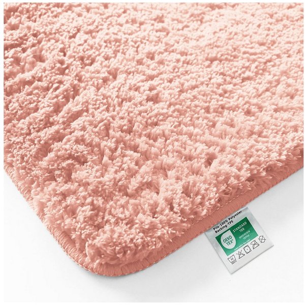 Kubus Badematte Karat Rechteckig, Badteppich, Extrem weicher & dichter Hochflor, Höhe 30 mm, rutschhemmende Latexbeschichtung, Polyester, Polyester, Waschmaschi