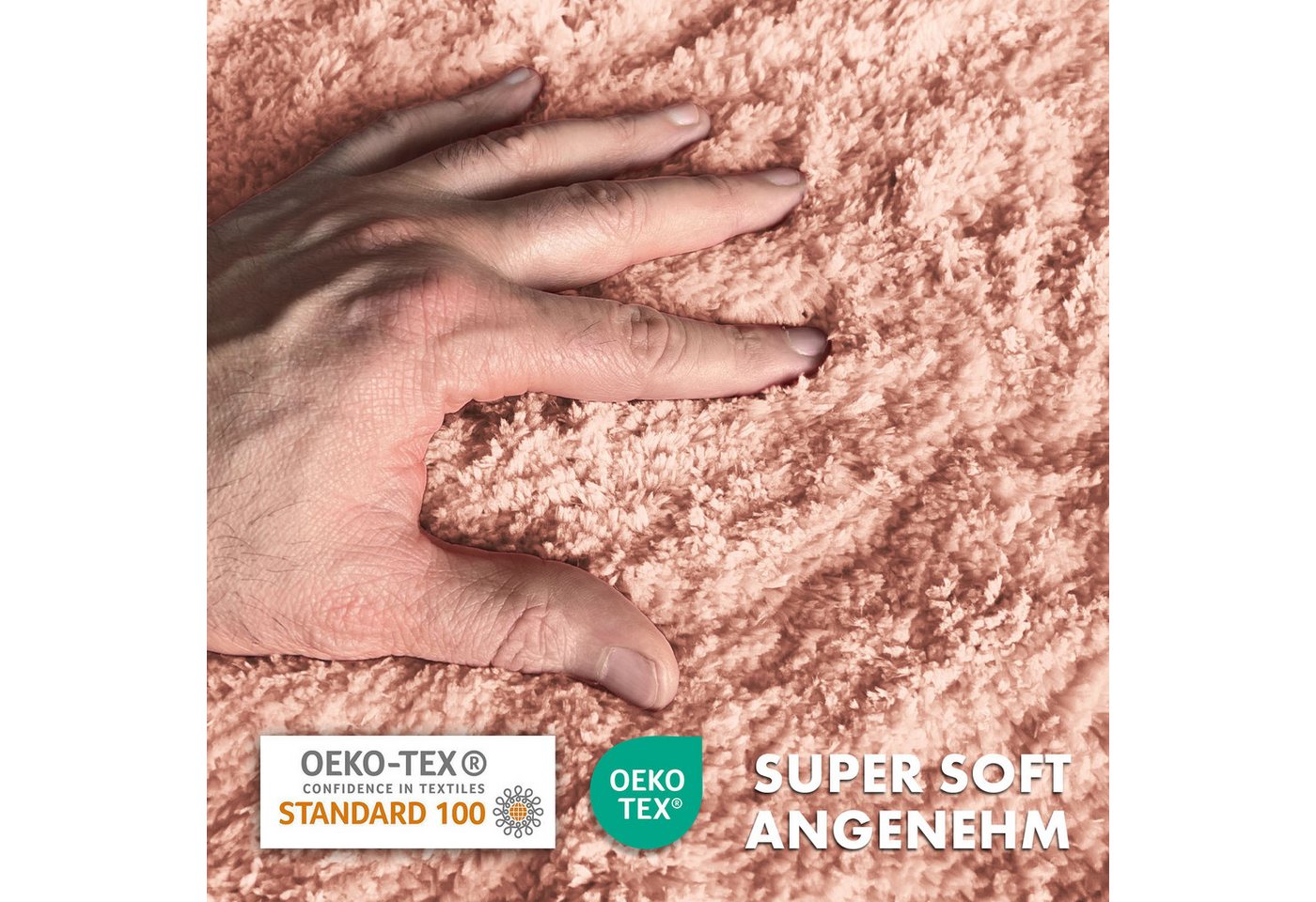 Kubus Badematte Karat Rechteckig, Badteppich, Extrem weicher & dichter Hochflor, Höhe 30 mm, rutschhemmende Latexbeschichtung, Polyester, Polyester, Waschmaschi – Bild 2 von 5