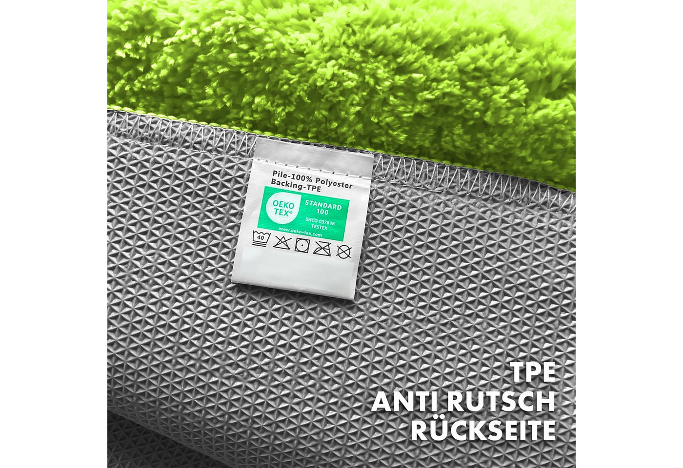 Kubus Badematte Karat Rechteckig, Badteppich, Extrem weicher & dichter Hochflor, Höhe 30 mm, rutschhemmende Latexbeschichtung, Polyester, Polyester, Waschmaschi – Bild 4 von 5
