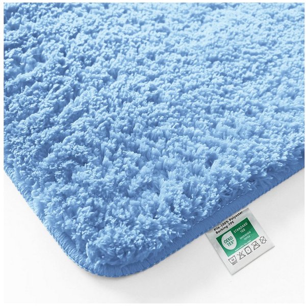 Kubus Badematte Karat Rechteckig, Badteppich, Extrem weicher & dichter Hochflor, Höhe 30 mm, rutschhemmende Latexbeschichtung, Polyester, Polyester, Waschmaschi