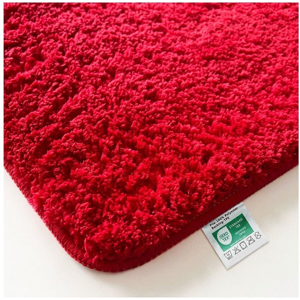 Kubus Badematte Karat Rechteckig, Badteppich, Extrem weicher & dichter Hochflor, Höhe 30 mm, rutschhemmende Latexbeschichtung, Polyester, Polyester, Waschmaschi