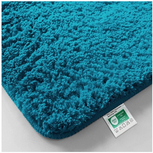 Kubus Badematte Karat Rechteckig, Badteppich, Extrem weicher & dichter Hochflor, Höhe 30 mm, rutschhemmende Latexbeschichtung, Polyester, Polyester, Waschmaschi