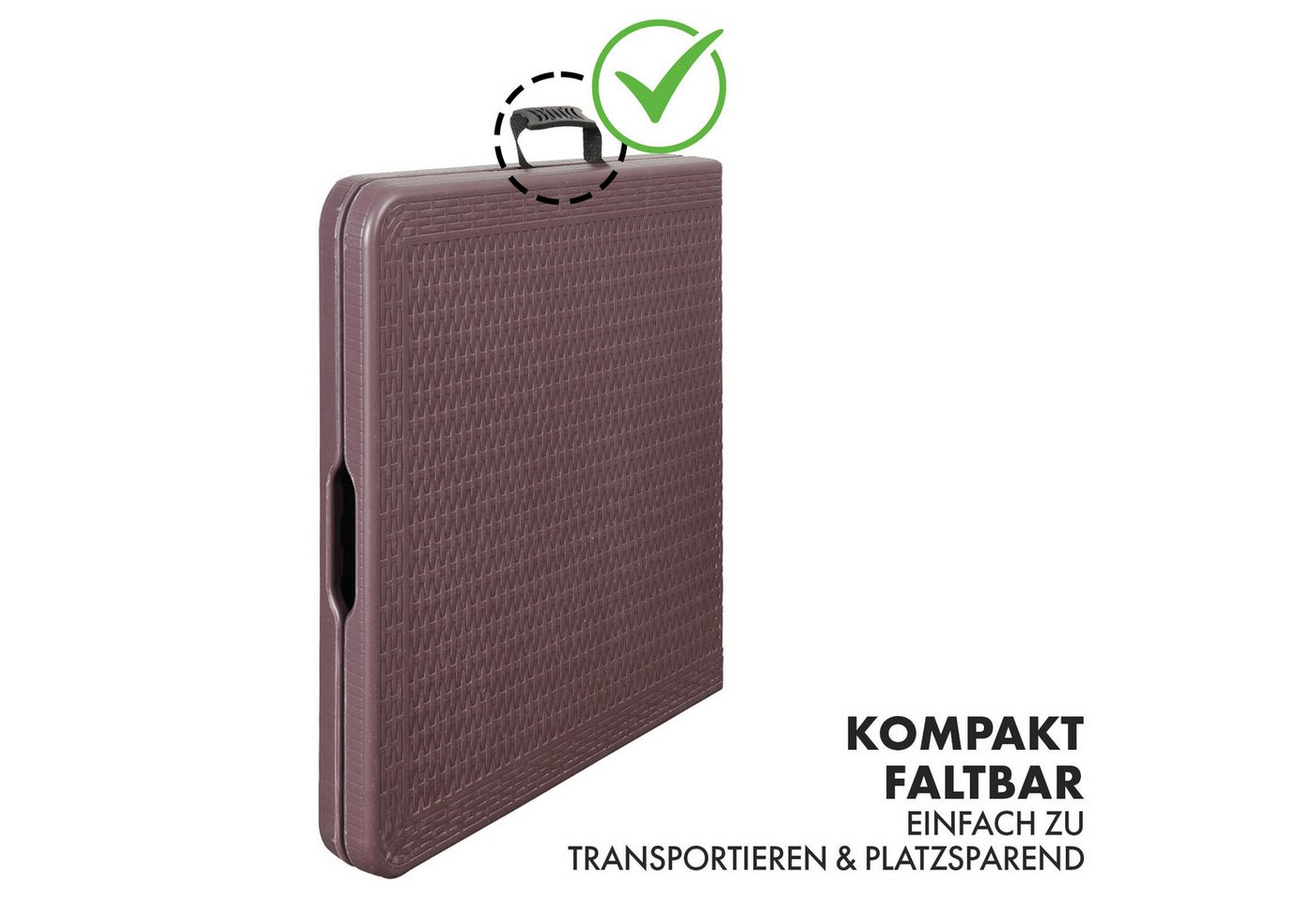 Kubus Campingtisch Klapptisch Lumo, Höhenverstellbar und Wetterfest, 120 x 60 cm – Bild 4 von 5