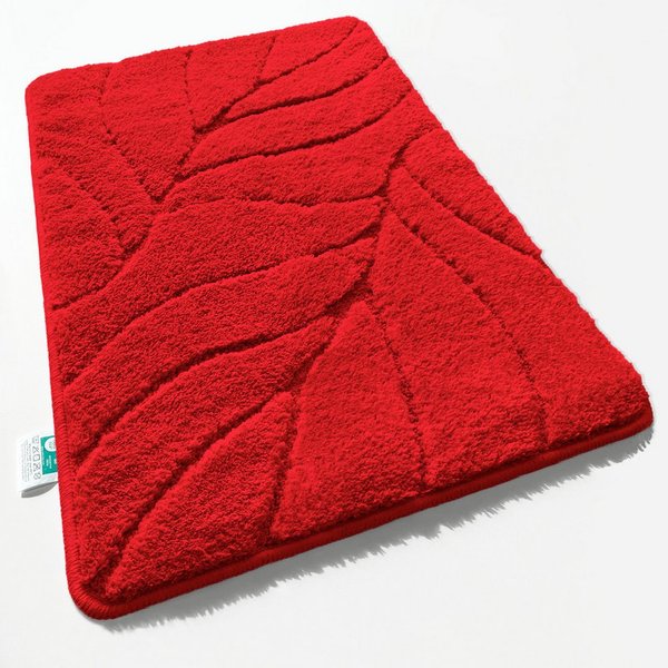 Kubus Duschmatte Elara, Badematte mit Blattstruktur, Polyester, Verschiedene Farben und Größen