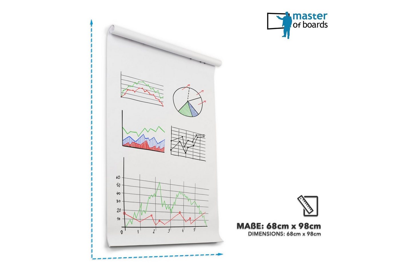 Kubus Flipchartblock Flipchart Zubehör-Set, mit Block, Markern & Magneten – Bild 5 von 5