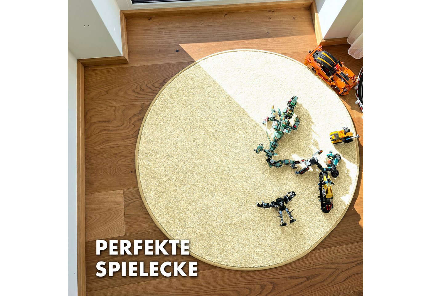 Kubus Kinderteppich Turtle, Individuell einsetzbar, Rund, Verschiedene Größen und Farben – Bild 3 von 5