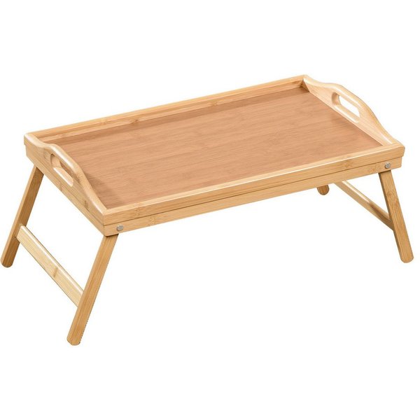 Kubus Tabletttisch Serviertablett aus Bambus mit klappbaren Füßen Cedar, Robust und umweltfreundlich