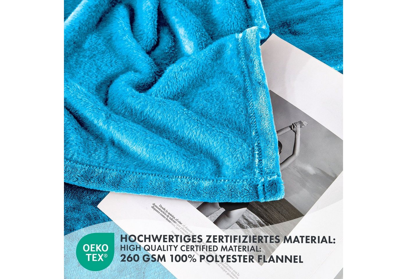 Wohndecke Charme, aus flauschigem Flanell, verschiedene Größen und Farben, Kubus – Bild 3 von 5