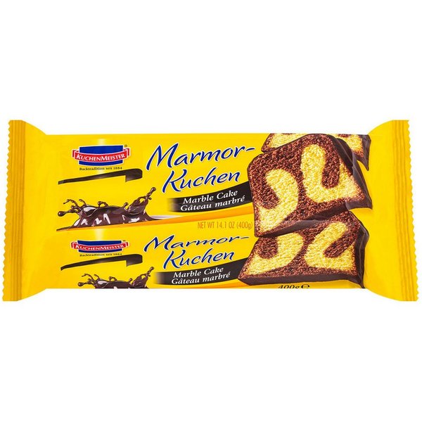 KuchenMeister Kuchen, KuchenMeister Marmor Kuchen saftiger Rührkuchen mit Glasur 400g