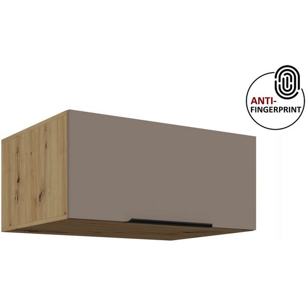Küchen-Preisbombe Aufsatzschrank 80 cm Küche ARIA Sandgrau Küchenzeile Küchenblock Anti Fingerprint