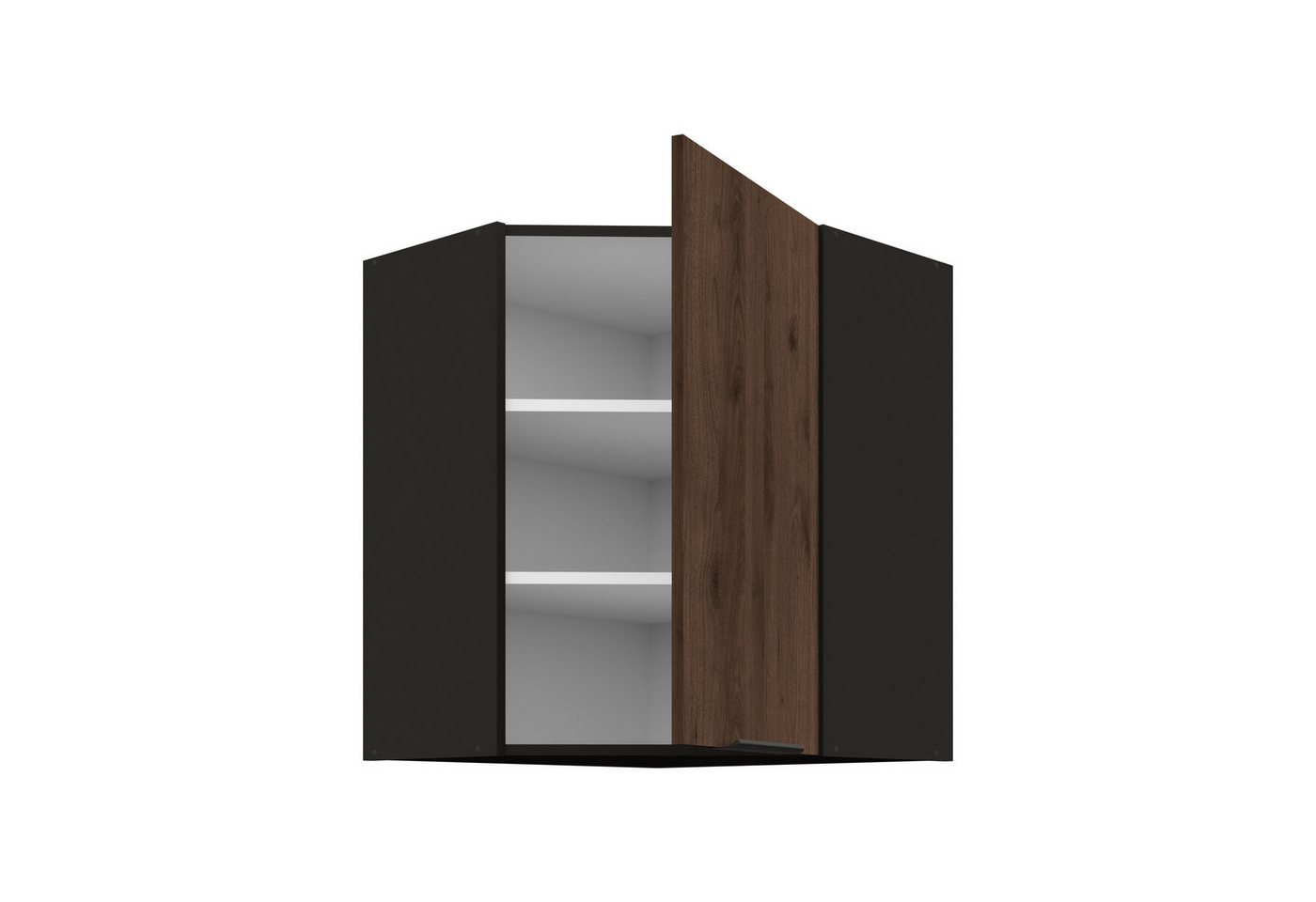 Küchen-Preisbombe Eckhängeschrank 60x60 cm Küche MONZA Okapi Nußbaum Küchenzeile Küchenblock Einbauküche – Bild 2 von 5