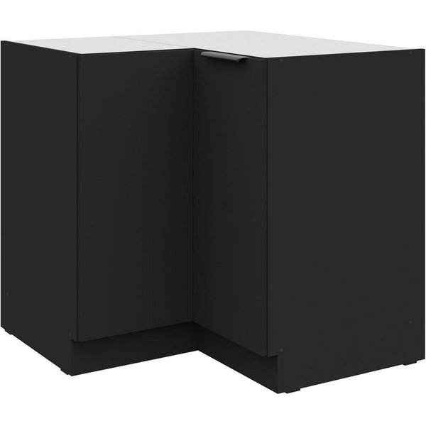 Küchen-Preisbombe Eckunterschrank 90x90 cm Küche SIENA Schwarz Küchenzeile Küchenblock Einbauküche
