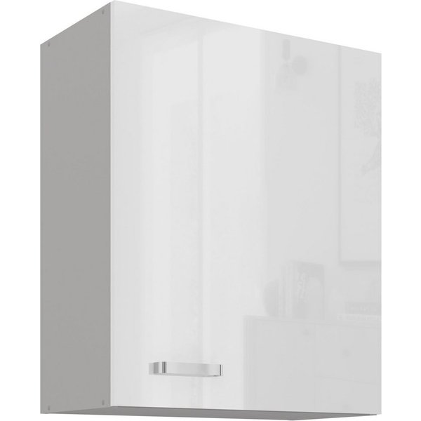 Küchen-Preisbombe Hängeschrank 60 cm Küche Bianca Weiß Hochglanz + Grau Küchenzeile Küchenblock