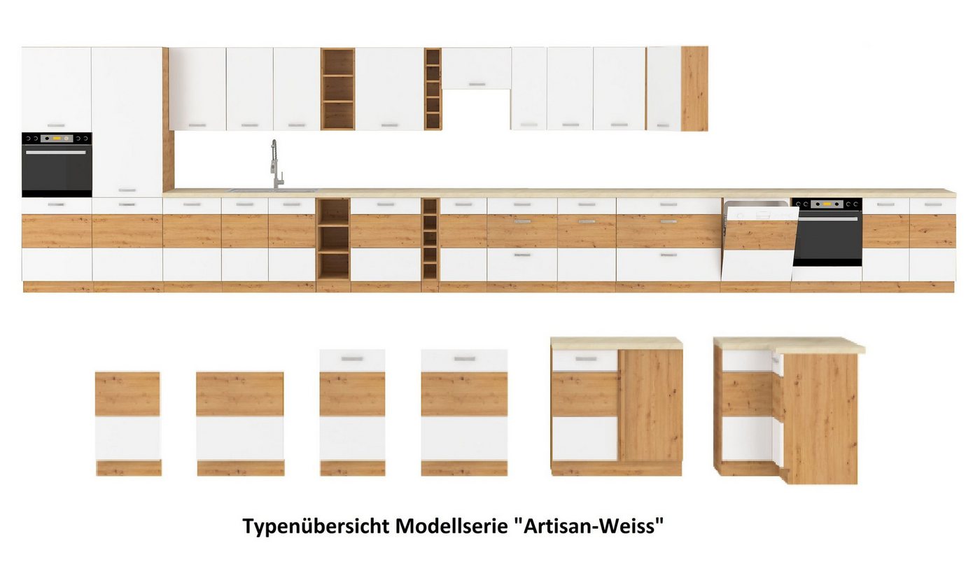 Küchen-Preisbombe Hängeschrank Regal 15 cm Eiche Artisan Küche Landhaus Küchenzeile Einbauküche – Bild 5 von 5