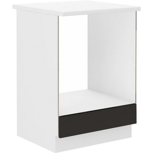 Küchen-Preisbombe Herdumbauschrank Herdunterschrank 60 Küche OMEGA Küchenzeile Küchenblock Schwarz Weiss