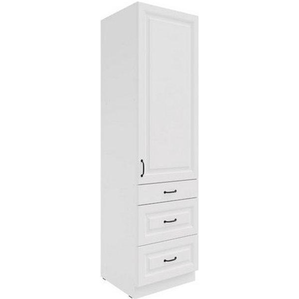 Küchen-Preisbombe Hochschrank 60 cm Küche Stilo Weiß Küchenzeile Küchenblock Landhaus mit Schubladen