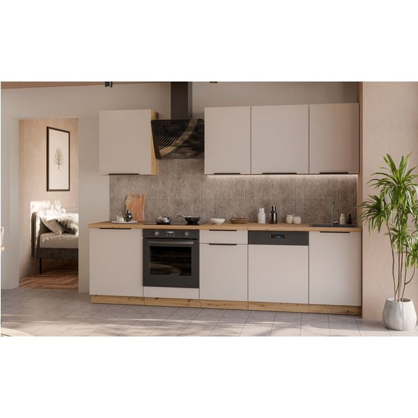 Küchen-Preisbombe Küchenzeile SOLANO BASIC 280 Küchenblock Küche Einbauküche Kaschmir + Artisan