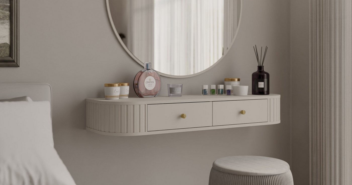 Küchen-Preisbombe Schminktisch Ovalio 123 cm, hängend Typ 202 Wandkonsole Schlafzimmer Wohnzimmer – Bild 3 von 5