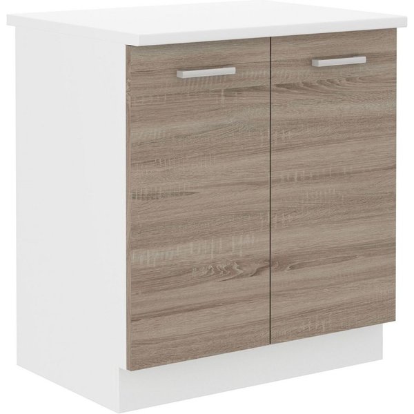 Küchen-Preisbombe Unterschrank 80 cm Küche Dave Eiche Sonoma Trüffel Küchenzeile Einbauküche