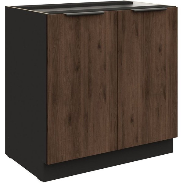 Küchen-Preisbombe Unterschrank 80 cm Küche MONZA Okapi Nußbaum Küchenzeile Küchenblock Einbauküche