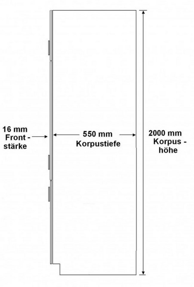 Küchen-Preisbombe Vorratsschrank 40 cm Küche Dave Eiche Sonoma Trüffel Küchenzeile Einbauküche – Bild 2 von 4