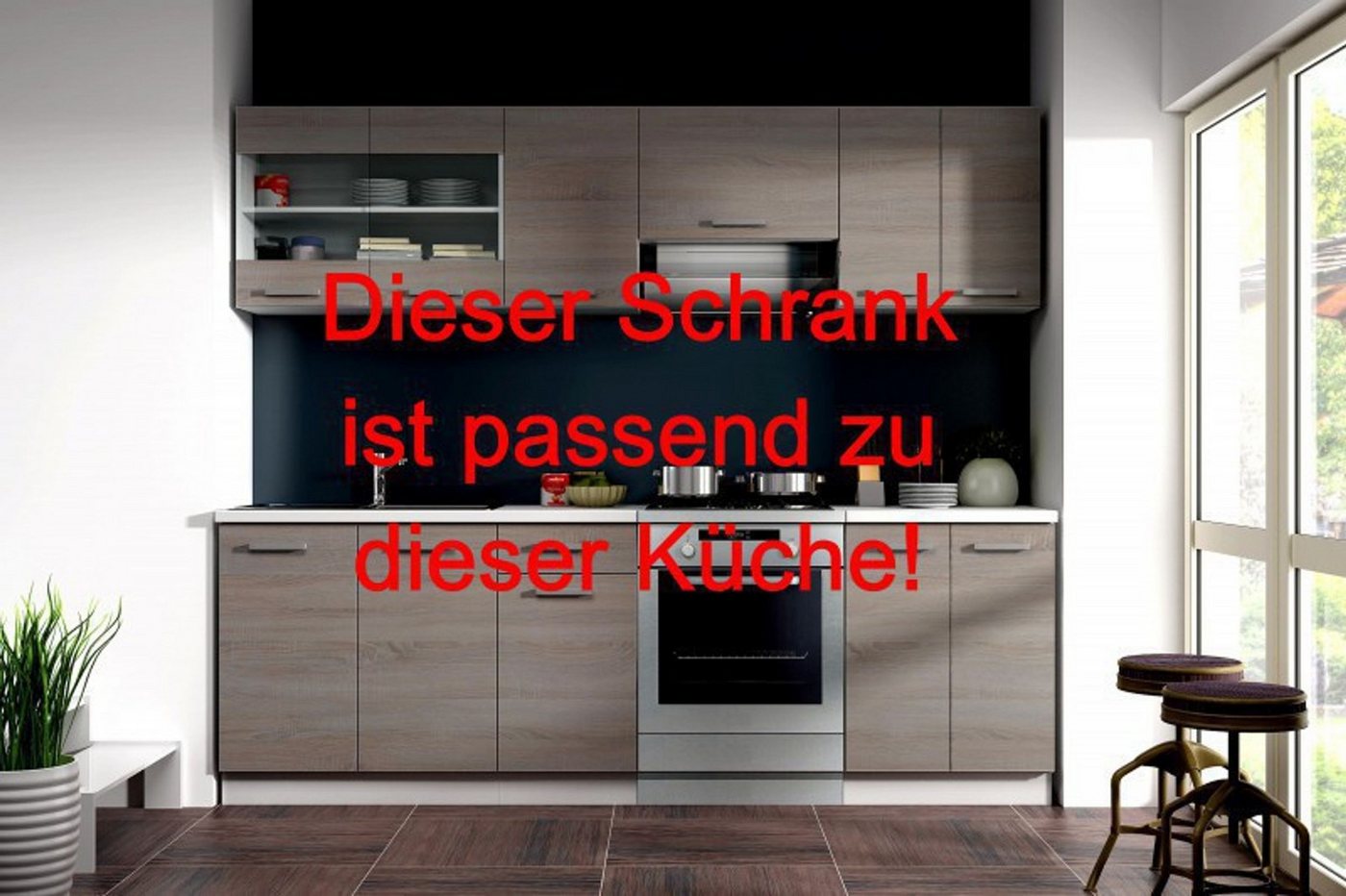 Küchen-Preisbombe Vorratsschrank 40 cm Küche Dave Eiche Sonoma Trüffel Küchenzeile Einbauküche – Bild 3 von 4