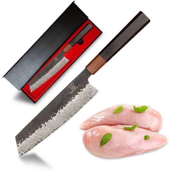 Küchenkompane Fleischmesser Santoku Küchenmesser 67 Lagen Damast Stahl Japanischer VG10 Stahlkern